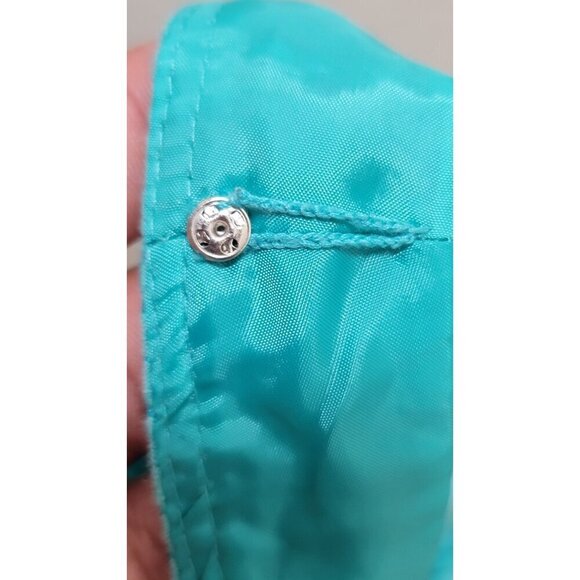 NIne West Sleeveless Aqua Textured Fit & Flare Dress With Pleated Detail - 14 - Picture 11 of 11